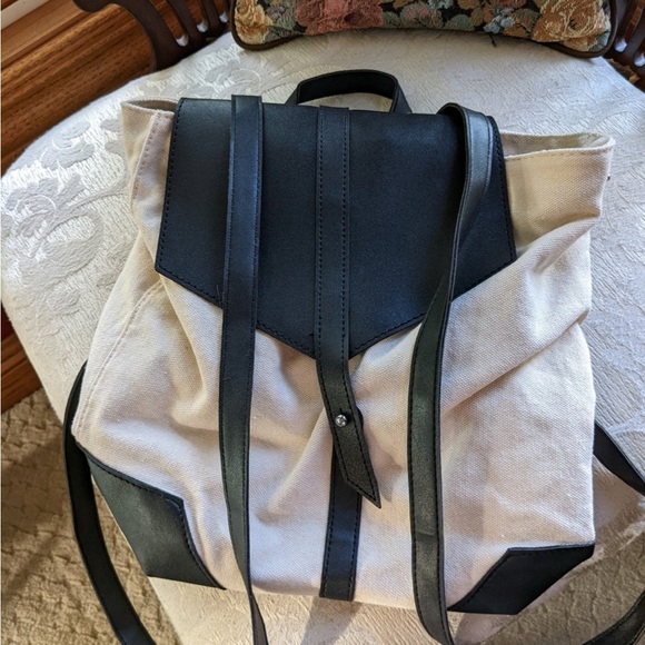 Deux Lux Ivory Cloth & Vegan Leather Backpack - Picture 1 of 8